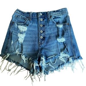 Abercrombie and Fitch A&F Button Fly Ultra High Rise Mom Short 28/6